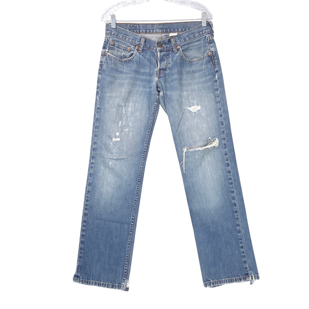Vintage Levi's 599 Jeans Mens 30x32 Distressed Button Fly Low Rise Hong Kong Y2K